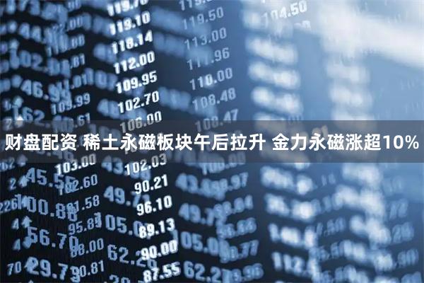 财盘配资 稀土永磁板块午后拉升 金力永磁涨超10%